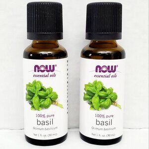NOW Foods 2x Basil Essential Oil Bottles 100% Pure 1 fl oz | 30 ml Aromatherapy